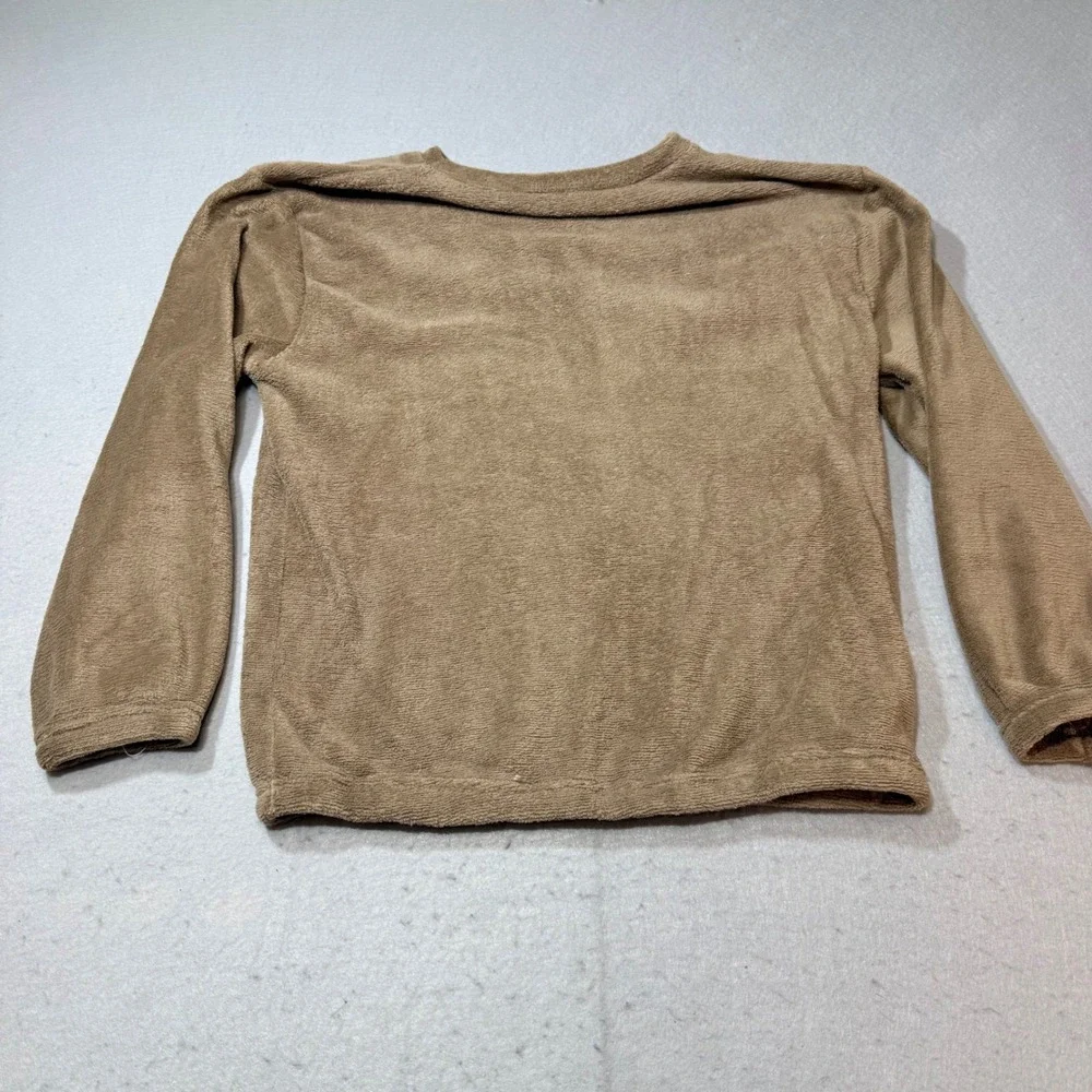 D.stedta Plush Pajama Set‎ Lounge Wear Tan Long Sleeve Top Pants Size 12